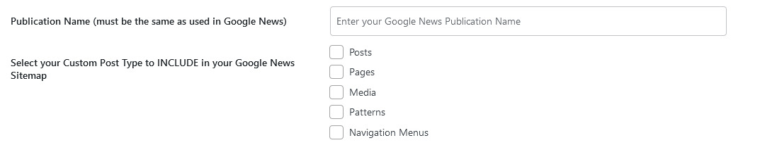 Google News Sitemap Options