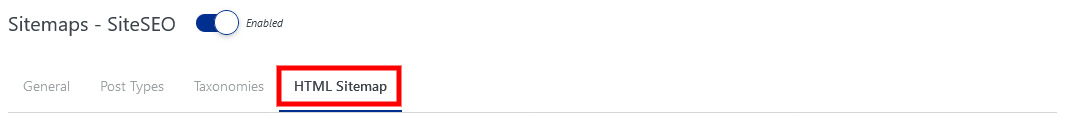 Html sitemap tab