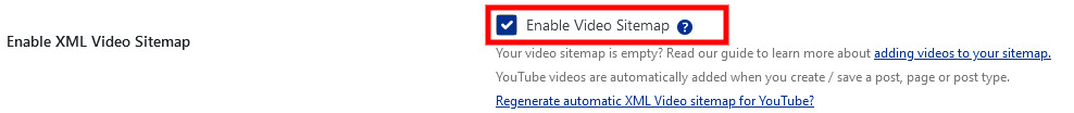 enable video sitemap