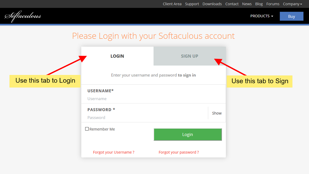 Softaculous Login