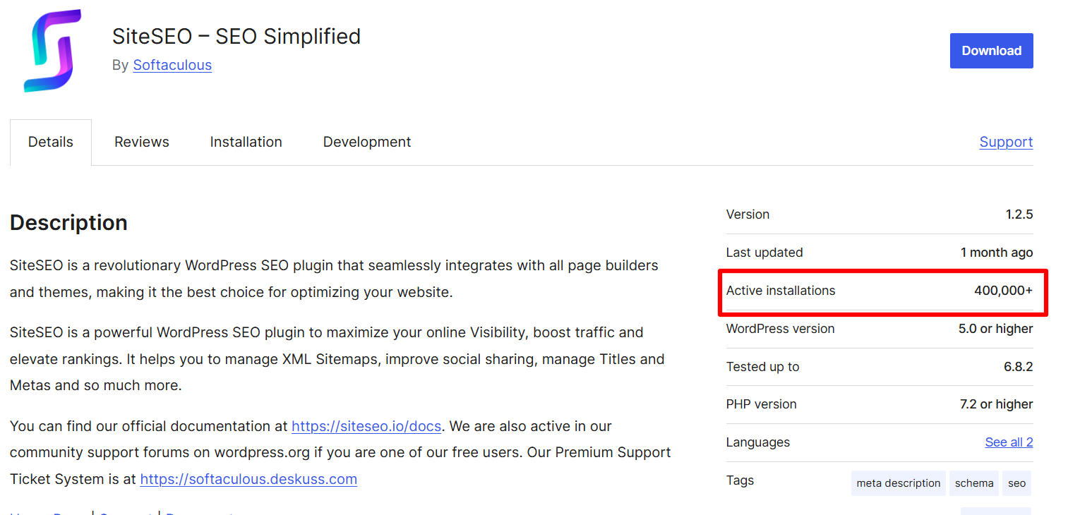 SiteSEO crossed 400k on WordPress SiteSEO crossed 400k on WordPress