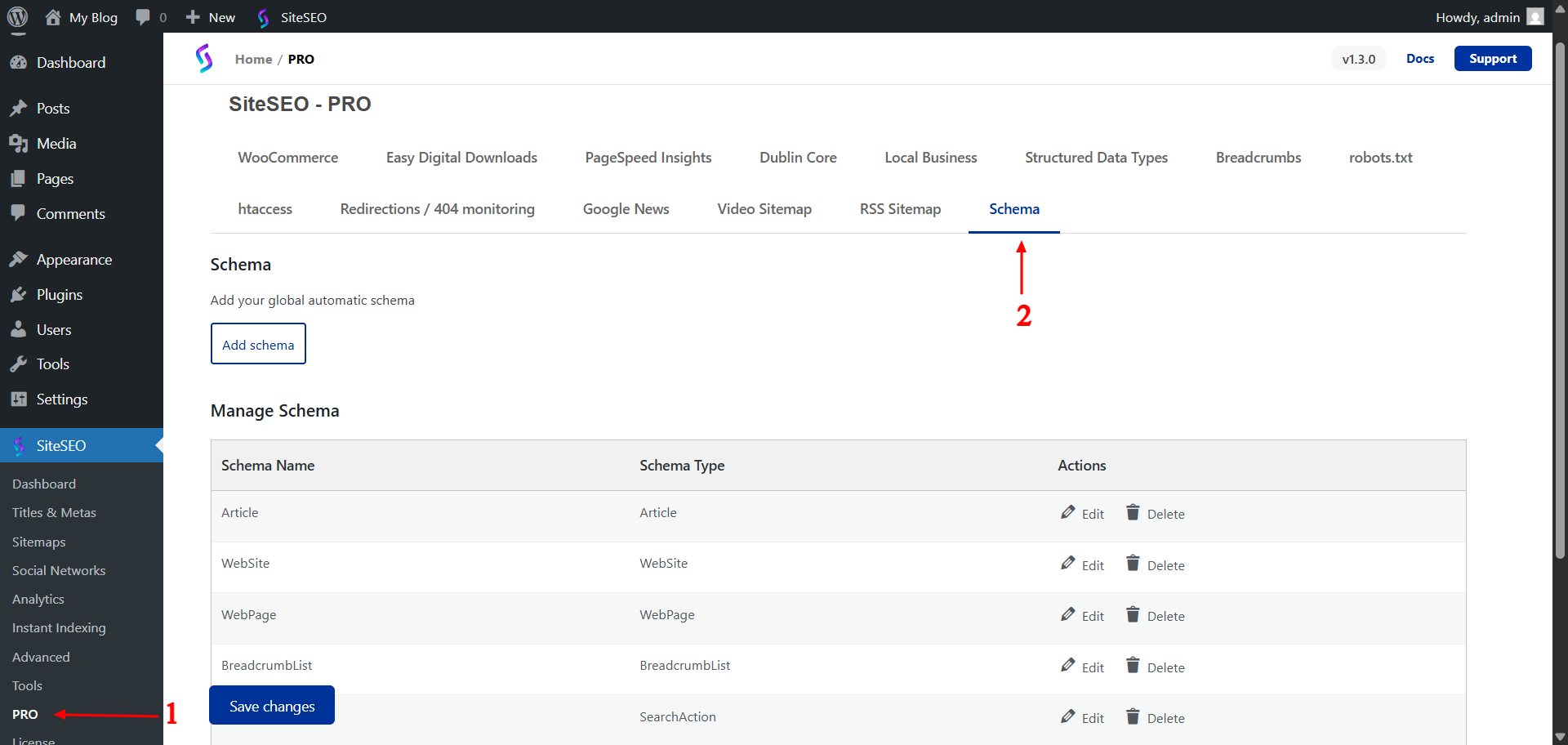 siteseo auto schema
