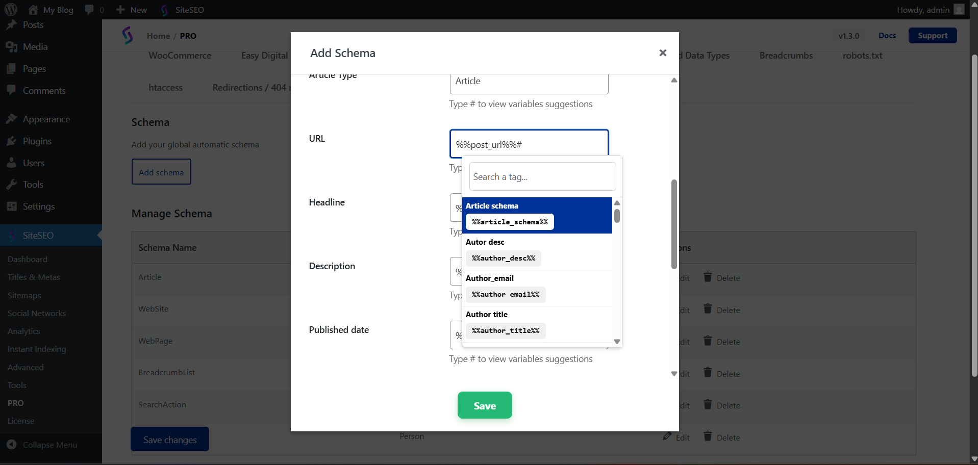 siteseo-schema-snippets